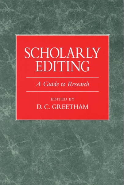Scholarly Editing Cover
