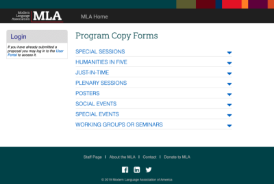 screenshot of the landing page
