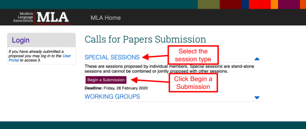 screenshot of web interface